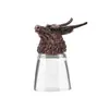 Copo Criativo de Novo Estilo para Bebidas Alcoólicas com Design de Cabeça de Animal, Copo Pequeno, 0,05kg Copos de 50ml, Garrafa de Whisky, Estojo de Couro