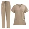 Uniformes de Enfermagem Tamanho Europeu e Americano, Roupas de Lavar, Roupas de Trabalho para Esteticista, Odontologia e Saúde Bucal, Conjuntos de Manga Curta