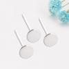 Pendientes de Base Plana S925 con Baño de Oro Real y Agujas de Plata en Bucle Accesorios para Joyería de Plata Hecha a Mano DIY