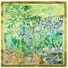 Pañuelo de seda Mai Tong de 60 cm x 60 cm con pintura al óleo de flores de lavanda, pañuelo cuadrado pequeño de seda artificial para mujer.