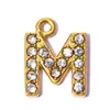 Pingente de Aço Inoxidável com 26 Letras Inglesas Cravejadas de Diamante DIY para Mulheres A-Z Brincos Pulseira Colar Pingente de Joia em Aço Titânio