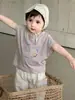 Conjunto de Duas Peças Calça Estampada de Manga Curta para Meninos Verão 2026 Roupas de Desenho para Bebês Estilo Fino Roupa de Manga Curta para Meninos de Um Ano