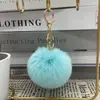 Llavero colgante de bola de peluche de 8 cm de imitación de piel de conejo Rex, accesorios de joyería para ropa y equipaje transfronterizos