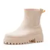 Botas de lluvia de moda transfronterizas para mujer estilo Chelsea suela gruesa resistentes al desgaste de goma estilo coreano zapatos impermeables combinables para mujer
