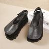Nuevos Zapatos de Piel para Mujer Primavera 2025 Gama Alta Piel Genuina Suela Suave para Mujer Pies que No se Cansan Zapatos de Una Sola Capa que Aumentan la Altura con Parte Trasera Abierta Cubierta Superior