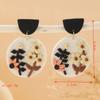 Pendientes de Flor de Arcilla Polimérica Hechos a Mano Pendientes de Cerámica Blanda Pendientes Retro Pastoriles Pendientes Texturizados de Lujo Ligero de Nicho para Mujer
