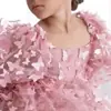 Vestido Infantil Europeu e Americano Transfronteiriço com Manga Bufante e Design de Borboleta Tridimensional, Vestido Princesa Volumoso, Fantasia de Performance Costas Nuas