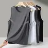 Chaleco sin mangas de cuello redondo para hombre, Chaleco de seda helada para correr en verano, Chaleco deportivo con sensación de hielo, Camiseta sin mangas de secado rápido