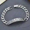 Pulsera de Plata de Ley S925 Graffiti Estilo K Joyería de Plata Retro para Hombre Pulsera Personalizada de Plata Tailandesa Sutra del Corazón Retro Mantra de Seis Caracteres para Hombres y Mujeres