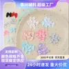 Tecido estampado de bolinhas coloridas, laços pequenos, acessórios de grampo de cabelo infantis, laços decorativos para golas de roupa e embalagens de bolsas