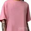 Camiseta Lisa de Cor Sólida em Branco Manga Curta Algodão Tamanho Europeu Moda de Rua Tendência Casual Esportiva Peça Única Drop Shipping