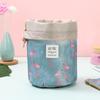 Nova Bolsa de Cosméticos de Viagem em Tecido Oxford, Bolsa de Cosméticos Cilíndrica Colorida, Bolsa de Cosméticos com Cordão, Bolsa de Cosméticos