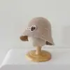 Chapéu de pescador de tricô para bebê menina, chapéu de lã quente estilo princesa Lolita para outono e inverno, chapéu bucket infantil da moda estilo coreano