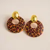 Pendientes de Corazón de Madera Color Café Transfronterizos Europeos y Americanos, Pendientes Estilo Retro Maillard, Pendientes de Diseño de Nicho para Mujer