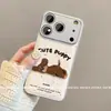 Adecuado para fundas de teléfono Apple 18 Pro Max y iPhone 18 Pro, con un diseño de cachorro de pelo castaño