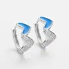 Pendientes Europeos y Americanos Transfronterizos Nuevos de Esmalte Asimétrico de Doble Corazón, Pinzas para Orejas de Moda de Personalidad Nicho para Mujeres, Pendientes de Estilo Minimalista