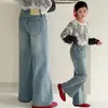 Calça Flare Feminina 2026 Primavera e Outono Novo Estilo Infantil Tendência Strass Calça Longa Roupa de Primavera