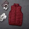Comercio Exterior Transfronterizo Nuevo Chaleco Ligero de Invierno Chaqueta de Algodón Estilo Coreano Juvenil Color Sólido Casual Simple Chaleco Cálido