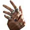 Anillo Retro Hip-Hop para Hombre, Conjunto de Anillos Combinados de Rana, Serpiente, Calavera, Punk Cool, Gótico, Araña para Hombres