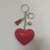 Llavero Creativo con Forma de Corazón de Pedrería al por Mayor Tendencia Borla de Terciopelo Coreano Accesorio Colgante para Bolso de Mejor Amiga Joyería de Regalo