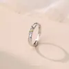 Anillo de Pareja Sol y Luna Plata de Ley S999 Par Moda Versátil Tendencia Anillo de Plata Pura Ajustable