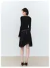 VIAPITTI Camisola Jacquard de Encaje Falso Dos Piezas con Cardigan de Atar Enfoque de Espejo 9182