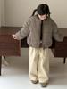 Flor y encuentra versión coreana de los nuevos pantalones anchos de pierna enrollables de invierno para niñas 2024, para niños grandes, forrados de polar, versátiles, casuales, rectos