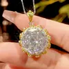 Joia Nova 2025 Zhuangshengsheng Base de Cobre Banhada a Ouro Diamante Branco Lapidação Rosa Conjunto de Luxo Leve Acabamento Fino Pedra Principal 16-10m