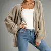 Cárdigan de punto para mujer Amazon, Comercio transfronterizo europeo y americano, Nuevo abrigo suéter holgado de un solo botón para otoño e invierno