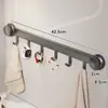 Fila de ganchos adhesivos para baño, gancho de ventosa, sin taladro, resistente, para uso en cocina y hogar, fila de ganchos para ropa en la parte trasera de la puerta