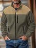 Chaqueta informal con cremallera en el brazo y cuello alto para hombre, de polar, de Amazon, para primavera y otoño, disponible en el mercado transfronterizo.