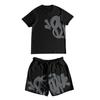 Estilo callejero hip-hop europeo y americano para hombre y mujer, top holgado de manga corta con estampado de letras, traje deportivo casual de moda de verano para hombre