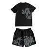 Estilo Europeu e Americano Rua Hip-Hop Estampa de Letras Solto Manga Curta Roupa Infantil Verão Tendência Casual Esportivo Conjunto