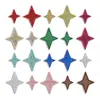 Mil Victorias Bordado por Computadora Multicolores Brillo Estrella de Cuatro Puntas Parche de Tela Bordado Parche Decorativo Adhesivo Termofusible Accesorios para Ropa y Equipaje