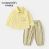 Conjunto de Camisetas Kaka Panda para Niños, Atuendo de Otoño para Niñas, Tops Casuales para Bebés, Ropa de Principios de Primavera