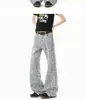 Jeans jacquard com estampa de estrelas full-star Cleanfit para homens, calça lavada de alta qualidade para primavera, jeans flare tie-dye estilo americano
