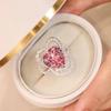 Nuevo Anillo Tesoro Color Amor Flor de Cerezo para Mujer Tendencia ins Simple Dulce Anillo de Gama Alta Abierto Elegante Versátil