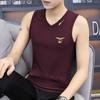 Chaleco de Cuello en V de Modal de Seda de Hielo para Hombre Verano Seda de Hielo Chaleco Elástico Fitness Sin Mangas Tendencia Deportiva