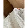 Pijama de algodão gaze floral suave estilo coreano, com mangas compridas e calças compridas para mulheres, nova coleção de início de outono, conjunto casual e confortável para casa