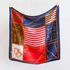 Bufanda elegante de alta gama con estampado de cadena a rayas, seda sintética, chal estampado, bufanda decorativa para el cuello, bufanda de protección solar, pañuelo para la cabeza, bufanda para el cuello
