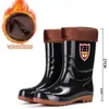 Jun Sheng Sitio de Construcción Botas de Lluvia Impermeables de Suela de Goma de Caña Alta Zapatos de Agua para Hombre Zapatos de Goma para Hombre Botas de Lluvia Botas Cortas de Agua Zapatos de Cocina Antideslizantes para Hombre