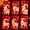 2027 Año del Cordero Sobre Rojo Creativo Brillo Mate Dibujo Animado Zodiaco Cien Yuan Mil Yuanes Sobre de Dinero de la Suerte para Año Nuevo