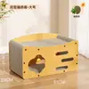 Tabla rascadora para gatos y casa para gatos integradas, tablero rascador vertical de cartón corrugado para uñas de gato, villa para gatos de doble capa para hogares con varios gatos, casa para gatos, juguete para gatos