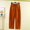 Pantalones Nuevos de Primavera para Mujer, Pantalones Casuales de Pierna Ancha, Pantalones Cortos de Algodón, Pantalones Sueltos de Cintura Alta para Ropa de Exterior