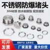 Tapón a prueba de explosiones de acero inoxidable 304, tornillo de sellado macizo roscado hexagonal exterior, tapón metálico con tuerca