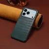 Capa de Celular Denior em Couro com Padrão de Crocodilo para Iphone17Pro Capa Protetora de Couro para Celular Apple 16E Capa de Couro Air 13