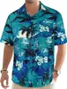 Camisa hawaiana de manga corta para hombre transfronteriza europea y americana, camisa casual de vacaciones con estampado floral, talla europea