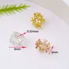 Engranaje de Flor de Zirconia Micro-Pavimentada de 18K que Conserva el Color Espaciador de Rueda Espaciadora para Cuentas Material para Cuentas Pulseras DIY Accesorios de Joyería