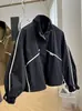 Diseño casual de alta gama estilo coreano, chaqueta elegante y única, abrigo cortavientos con cuello alto para primavera y otoño para mujer, versátil y que mejora la altura