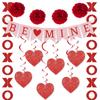 Decoração de quarto de casamento e decoração de casamento para o Dia dos Namorados Europeu e Americano Transfronteiriça Puxe a Bandeira BE MINE Puxe a Flor de Amor Conjunto